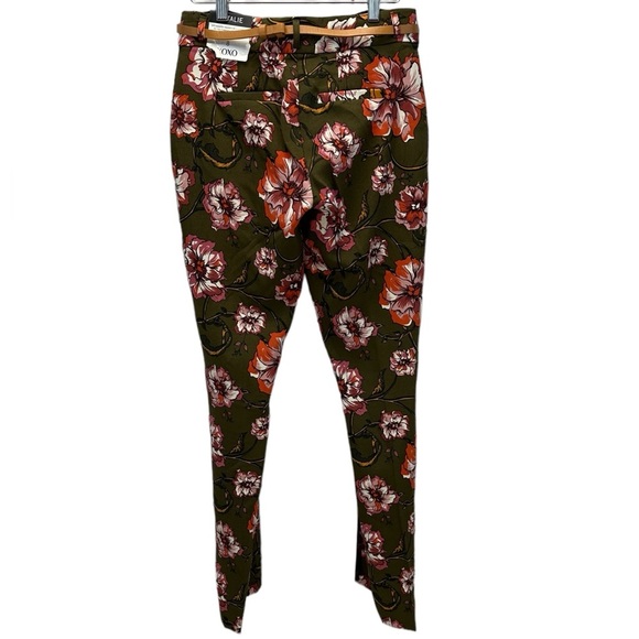 XOXO Floral Print Natalie Trouser Pants - Olive Green - size 8 - Picture 2 of 8
